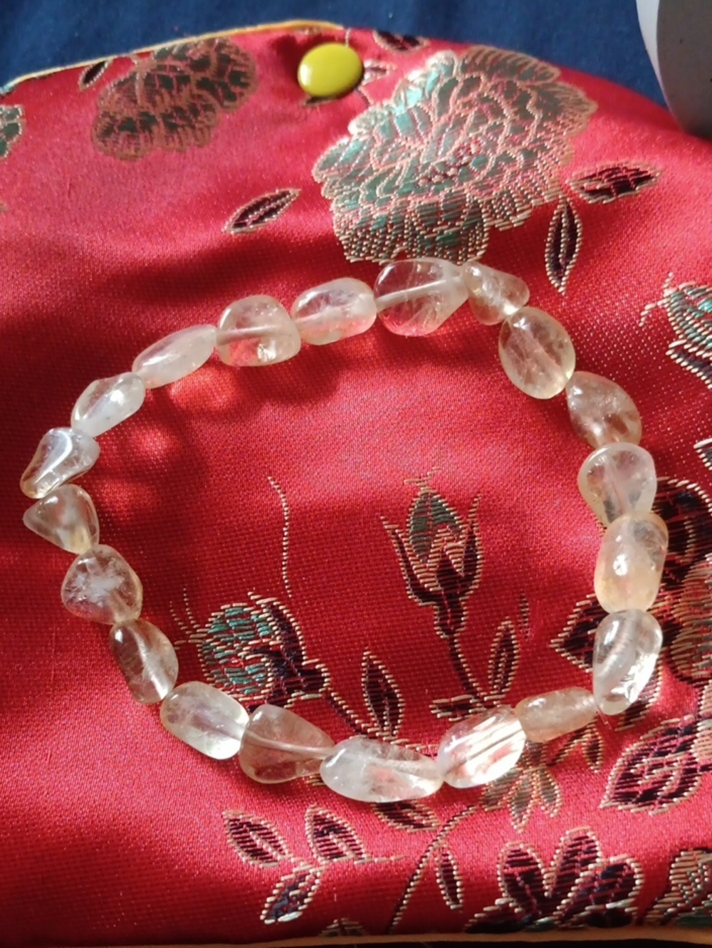 Citrine Gemstone Stretch Bracelet 8 Inch